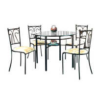 Dd 305 Metal Dining Set - Color: Black