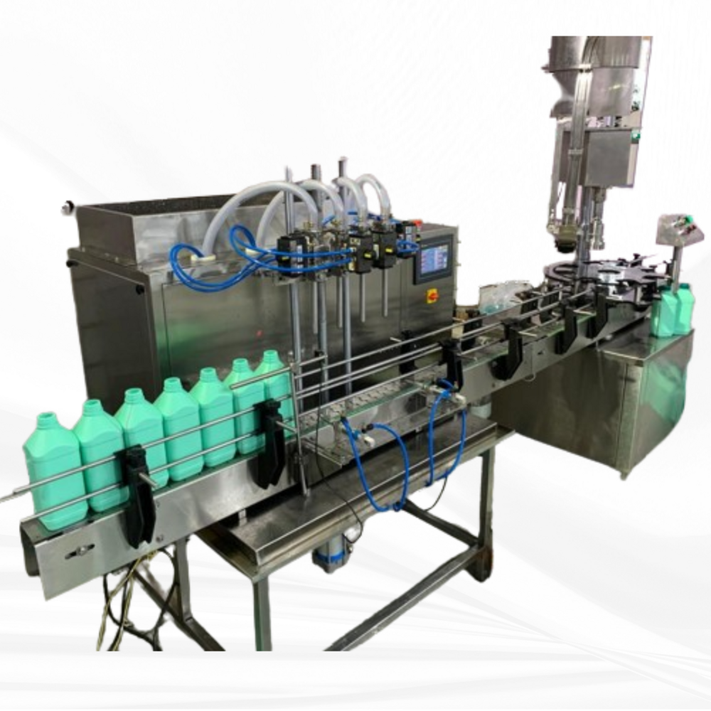 4 line Liquid Filling & Capping Machine