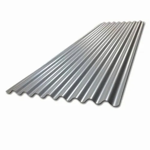 Stainless Steel Corrugated Roofing Sheet - Color: Silver