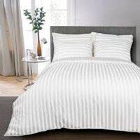 HOTEL WHITE STRIPES GLACE COTTON BEDSHEET