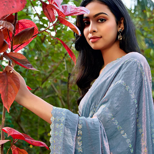 405 Primark Vol 4 Malai Silk Saree With Swarovski Work