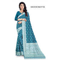 Ladies Silver Butta Saree