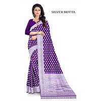 Ladies Designer Silver Butta Saree