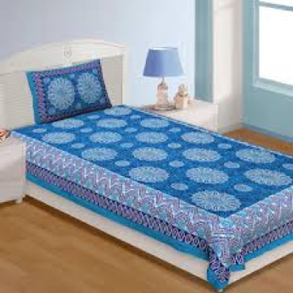 COTTON JAIPURI SINGLE BEDSHEET