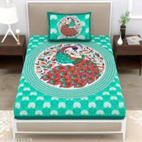 COTTON JAIPURI SINGLE BEDSHEET