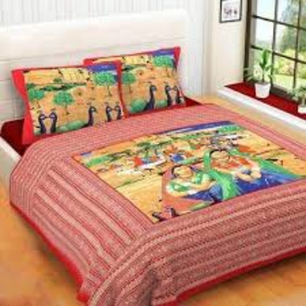 Jaipuri Doble Bedsheet - Color: Assorted Print