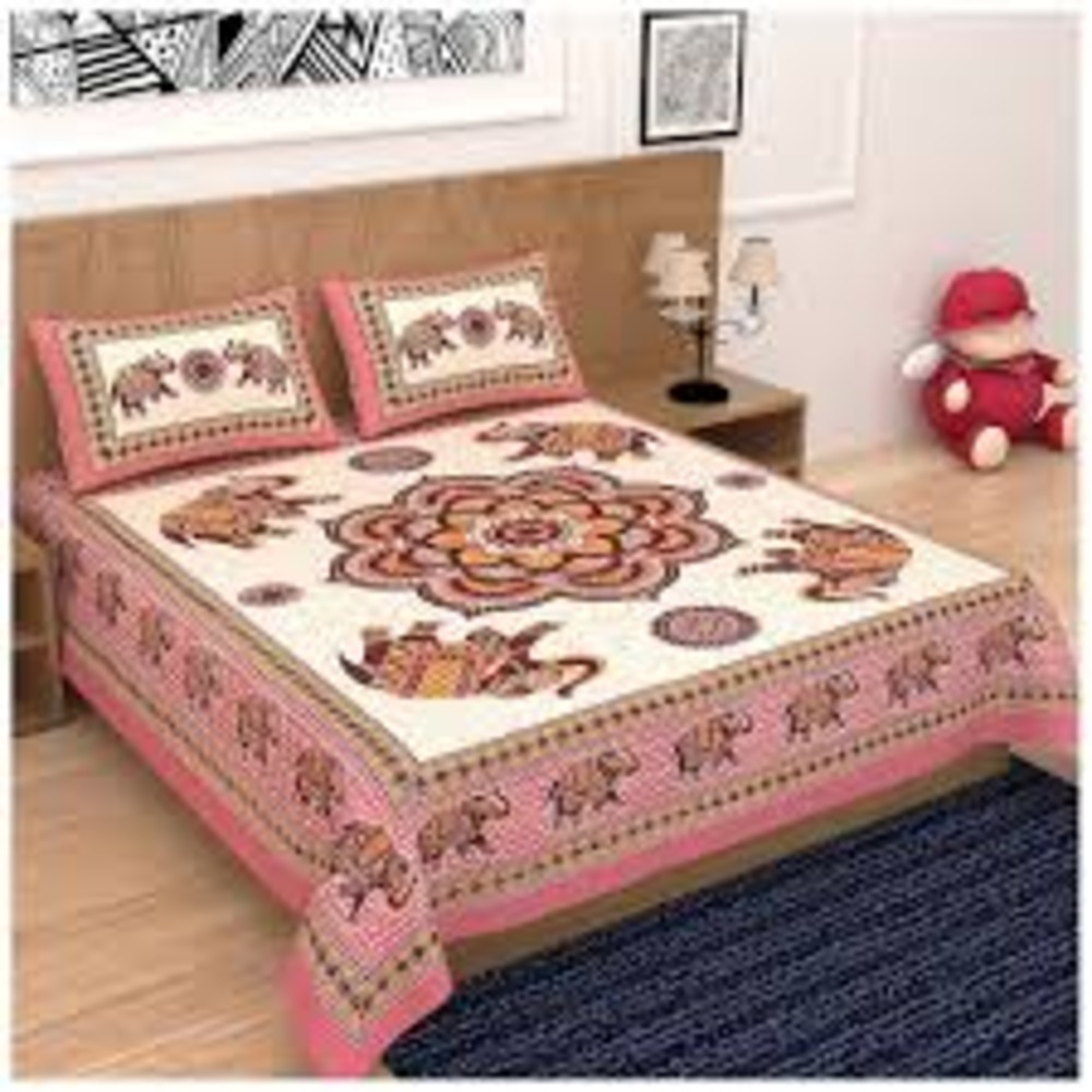 Jaipuri Doble Bedsheet - Color: Assorted Print