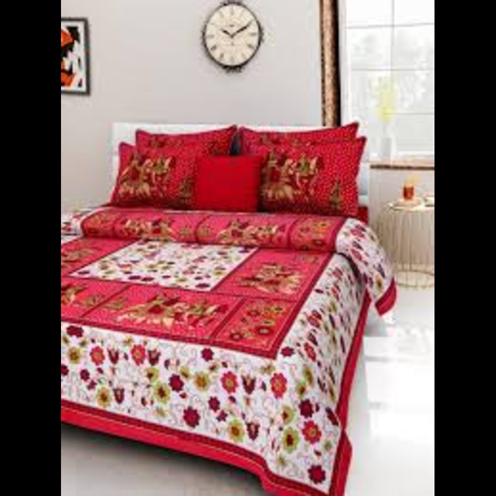Jaipuri Doble Bedsheet - Color: Assorted Print