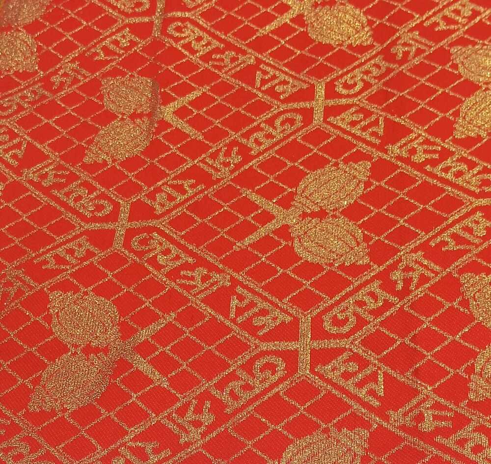 Polyester Religious Brocades Asan - High-quality Cotton, Customizable Size, Various Colors | Washable Design, Intricate Patterns For Elegance