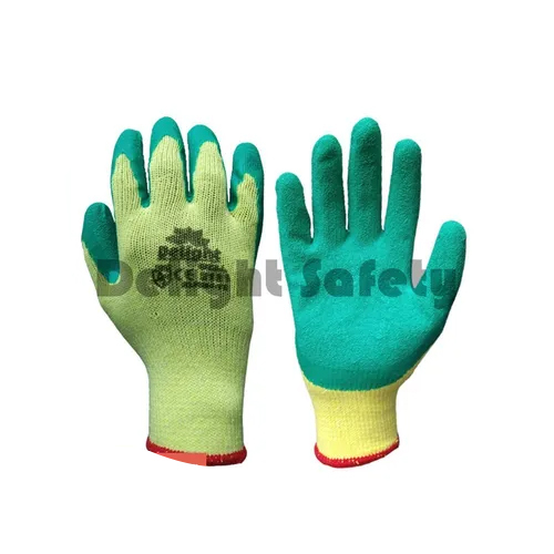 Delight Mlpn54-Yg Yellow Green Latex Palm Coated Hand Gloves