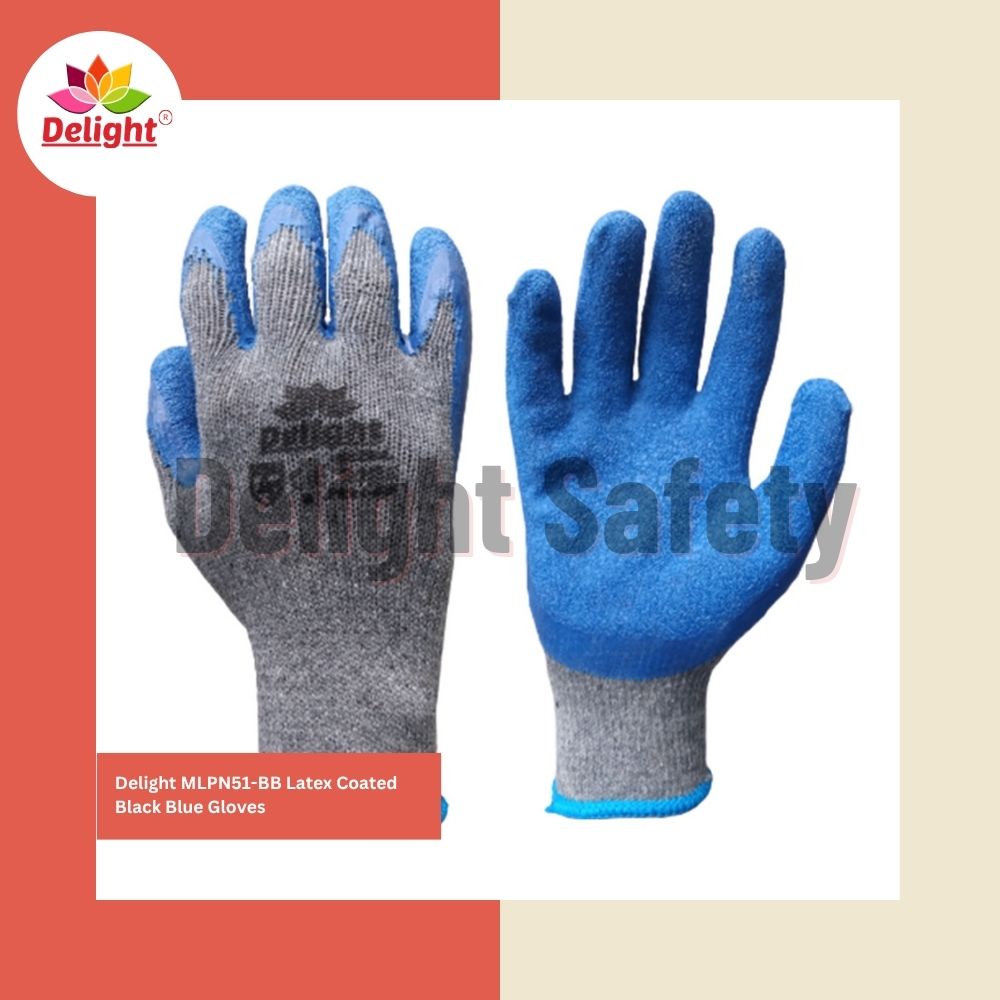 Delight Mlpn51-Bb Blue Latex Palm Coated Hand Gloves