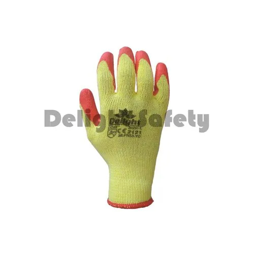 Delight Mlpn53-Yo Yellow Orange Latex Palm Coated Hand Gloves