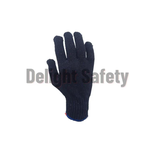 7 Gauge Cotton Knitted Hand Gloves Blue