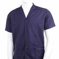 Cotton Lab Coat - Lightweight Cotton, Free Size, Blue Color | Short Sleeves, Stylish Design for Summer Comfort
