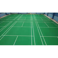 Badminton Court Services - Synthetic Material, 4-8 Millimeters Thick, Matte Green Surface, Non-slip Features, Rectangular Design