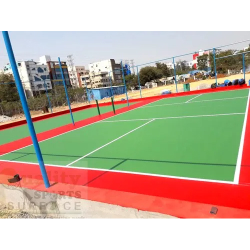 Synthetic Badminton Court Flooring - Synthetic Material, Rectangle Shape, Thickness: 2 mm - 8 mm | Green Color, Anti-Slip Feature