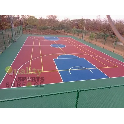 Outdoor Basketball Court Flooring - Synthetic Material, Rectangular ...