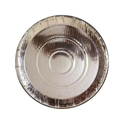 100Gsm Disposable Silver Paper Plate - Pattern Type: Plain