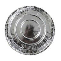 120gsm Disposable Silver Foil Paper Plate - 13 Inch Size, Set Of 22 Pieces | Plain Pattern, High-quality Paper For Elegant Events And Parties