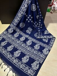 Cotton Khadi Batik Printed Sarees