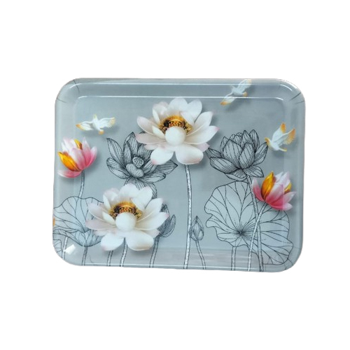 Printed Melamine Food Serving Tray - Color: Different Available