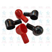 Soft Flexible Battery Caps - Pvc Material, Red & Black Options | Smooth Surface, Durable Protection Against Dust & Contaminants