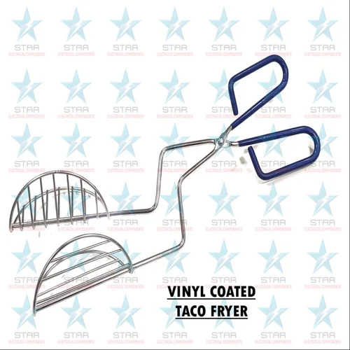 Vinyl Coated Taco Fryer - Color: Silver