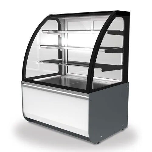 घुमावदार कांच का डिस्प्ले काउंटर