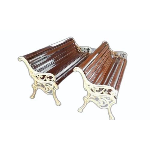 3 Seater Outdoor Garden Bench - Color: Brown And White
