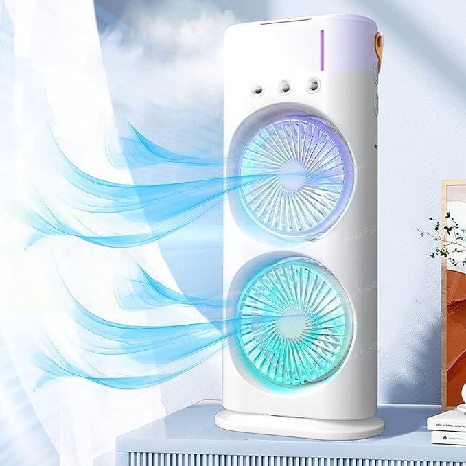 Portable Fan Double Ended Spray Fan - Color: White