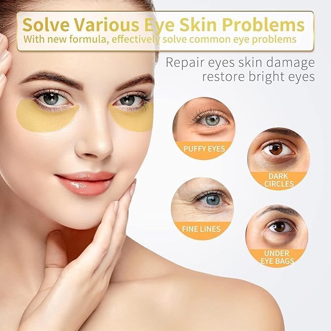 24K Gold Under Eye Patches for Dark Circles & Puffiness