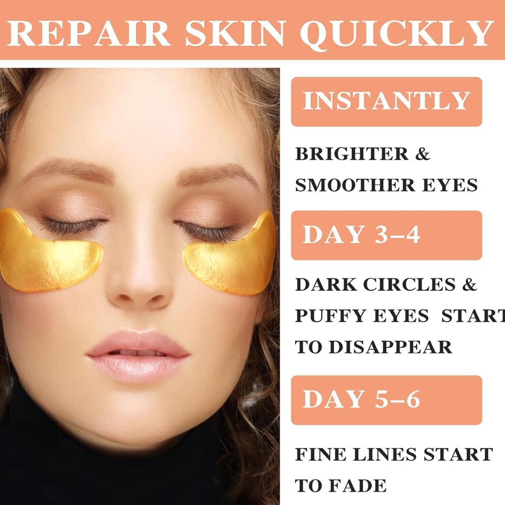 24K Gold Under Eye Patches for Dark Circles & Puffiness