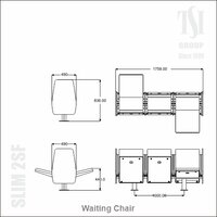 Double-Side Fold-Up Floor-Mounted Waiting Chair