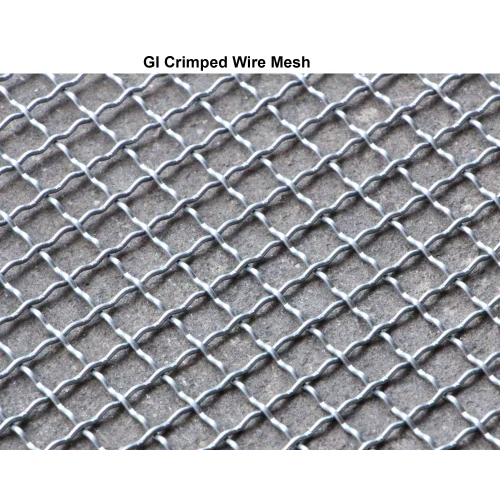 GI Crimped Wire Mesh - Iron, 1.2-4mm Dimensions, Silver Color, Square Hole Shape | 1.8mm Wire Diameter, Hot-Dipped Galvanized Surface Treatment
