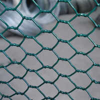 Hexagonal Wire Mesh - Stainless Steel, 1/4 Inch Dimensions, Pvc Coated Green, 3 Millimeter Wire Diameter, Plain Hexagonal Holes