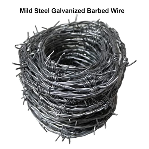 Mild Steel Galvanized Barbed Wire - Color: Silver