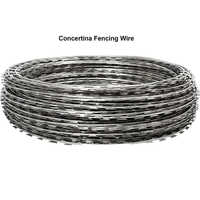 Concertina Fencing Wire Coil - Galvanized Iron, 750mm Size | 100m Length, Silver Color, Ideal For Various Fencing Purposes