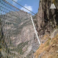 Rock Fall Protection Shield Mesh - Stainless Steel, 1800mm, Silver Color, Wire Gauge 12, Square Hole Design, Hot-dipped Galvanized Finish
