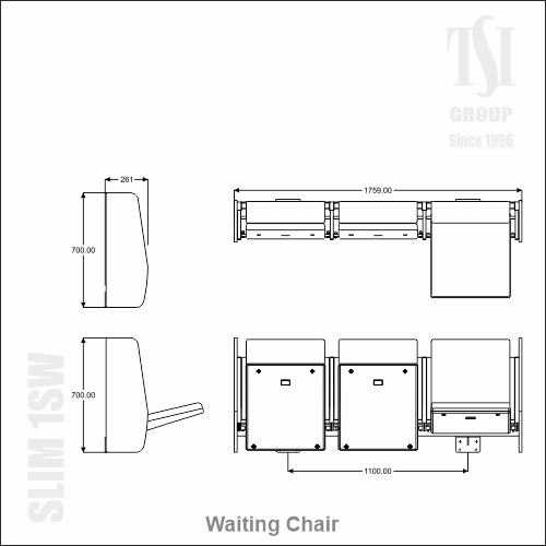 Lobby Waiting Chair - Cushioned, Metal Frame - Application: Airports