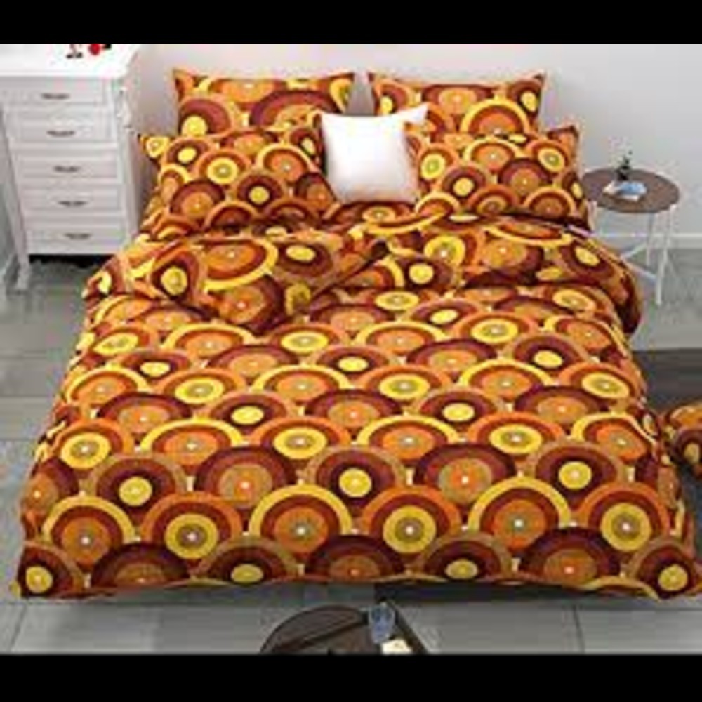 3d Printed Bedsheet - Glace Cotton, 90x100 Inch, Assorted Print | Washable, Plaid Style, Includes 2 Pillowcases, 144 Thread Count