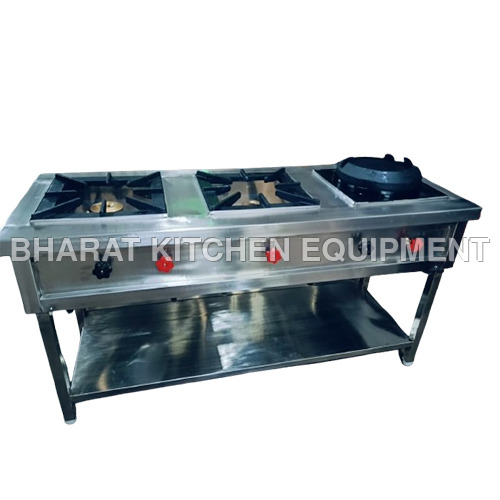 2 Burner Chinese Range - Stainless Steel, Floor Standing Design | Manual Ignition, Aluminum Surface