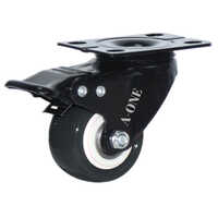 Pu Trolley Wheel - Pu Material, Different Sizes Available, Black Color, Plain Surface | Industrial Application, Compatible With Crown 100, Godrej, Nilkamal Trolleys