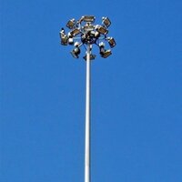 Polygonal High Mast Light Poles - Color: Silver