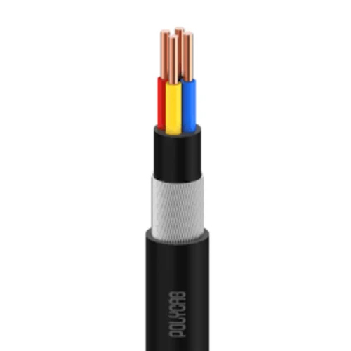 4 Sq mm Copper Wire Cable - Copper 4 Core Round Conductor, XLPE Jacket, High Voltage, 500 Meter Length | Power Station Application