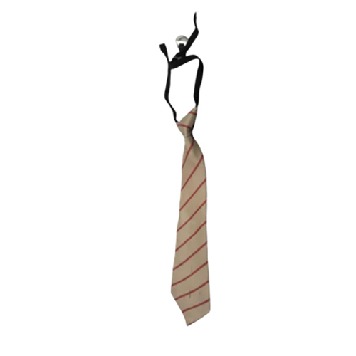 Striped Beige School Tie - Age Group: 9-11 Years