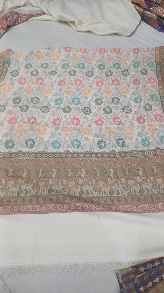Multicolor Printed Pashmina Shawl - 106 Inch Length, High-quality Pashmina Wool & Silk Blend | Stylish, Cozy, Versatile Daily Accessory For Women