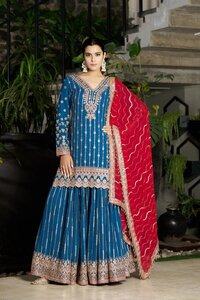 Ethnic Bridal Embroidered Wear Kurti Lehanga