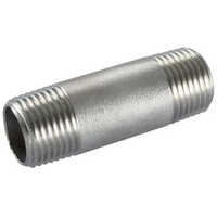 Ss 316 Grade Pipe Nipple - Stainless Steel, Rust-proof, Powder Coated Finish, Silver Color, Round Shape | Durable Pipe Fitting For Industrial Use