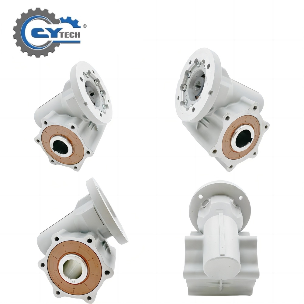 CHENYUE Precision Worm Gear Waterproof Worm Gearbox CYXRV60 Input 14 Output 30mm Speed Ratio from 10:1 to 30:1 for Automatic Car Washing