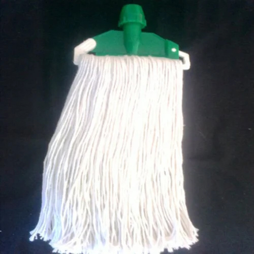 Cotton Yarn Mop - Color: White And Green